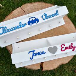 Children's Wardrobe With Storage Box, Children's Name, Wardrobe, Baby's Room, Clothes Hooks For Children, Wooden Coat Rack - thumbnail 3