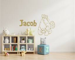 Personalised Dinosaur Bedroom Wall Sticker, Art Gift, Nursery Decor, Playroom Decor - thumbnail 1