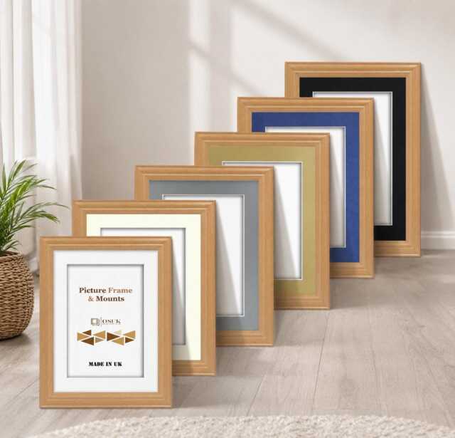 Beech Photo Frame With Mounts Picture Poster Frames Wall Art Home Decor Wall Hanging Gallery Image Display Wedding Gifts Room - image 1