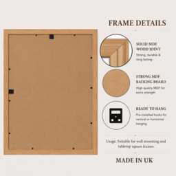 Beech Photo Frame With Mounts Picture Poster Frames Wall Art Home Decor Wall Hanging Gallery Image Display Wedding Gifts Room - thumbnail 2