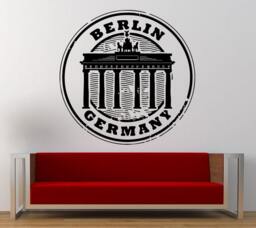 Berlin Germany Stamp Wall Decal Sticker Vinyl Mural Leaving Bedroom Room Home Decor Free Shipping L321 - thumbnail 1
