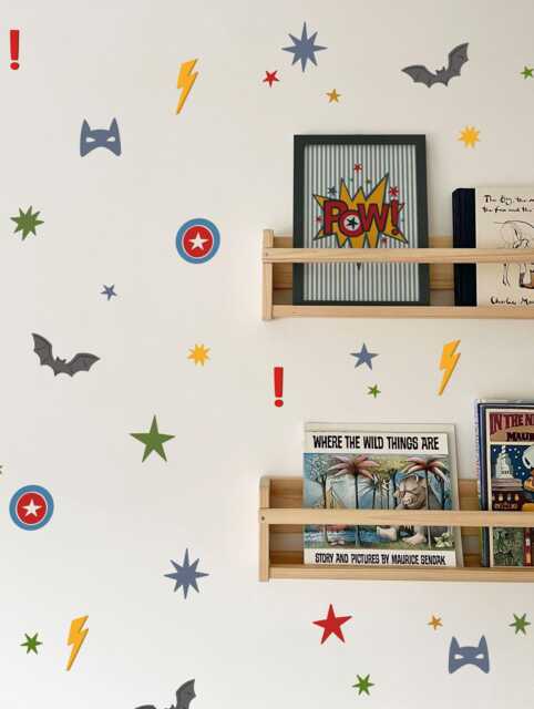 Superhero Fabric Wall Stickers - Eco-Friendly, Removable & Reusable Decals For Kids' Bedrooms, Playrooms Nurseries - image 1