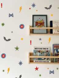 Superhero Fabric Wall Stickers - Eco-Friendly, Removable & Reusable Decals For Kids' Bedrooms, Playrooms Nurseries - thumbnail 1