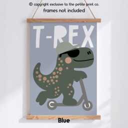 Cool T-Rex Dinosaur Wall Art Print - Dino Kids Room Decor Boys Nursery Poster Toddler Bedroom Playroom Unframed - thumbnail 3