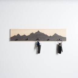 Key Rack Made Of Reclaimed Wood With A Mountain Motif - Handmade in Bavaria Decor