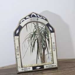 Small Handcrafted Cow Bone Mirror - Unique Traditional Moroccan Piece - thumbnail 2