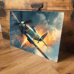 World War 2 Spitfire Metal Wall Art, Shed, Garage Decor, Raf Retro Plaque, High Gloss Finish Waterproof Aluminium, Sizes Available - thumbnail 1