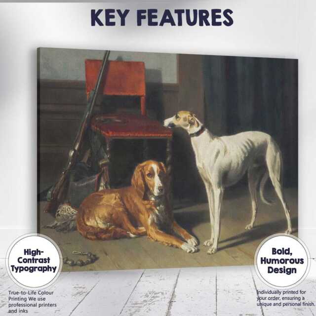 Victorian Hunting Dogs Interior Sporting Animal Painting Canvas Wall Art Print Decor Picture Ready To Hang - image 1