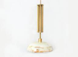 Onyx Stone & Brass Pendant Light Kitchen Island Lighting Bathroom Ceiling Lamp Foyer - thumbnail 1
