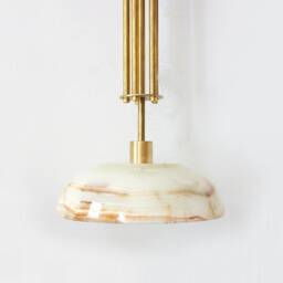 Onyx Stone & Brass Pendant Light Kitchen Island Lighting Bathroom Ceiling Lamp Foyer - thumbnail 3