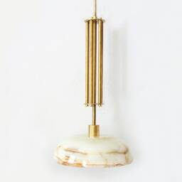 Onyx Stone & Brass Pendant Light Kitchen Island Lighting Bathroom Ceiling Lamp Foyer - thumbnail 2