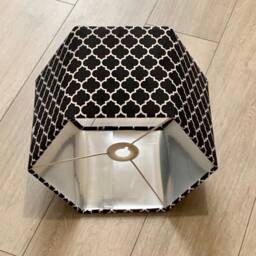 New Luxury Hq Moroccan Design Velvet Hexagon Lamp Shade Pendant & Light With Brushed Metallic Lining - thumbnail 2