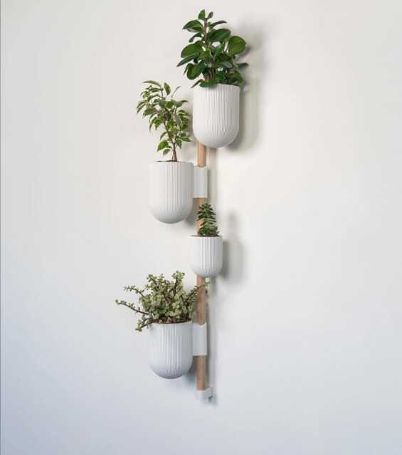 The Ira Vertical Rail Planter Wall Mounted System - Including Pine Dowel - image 1
