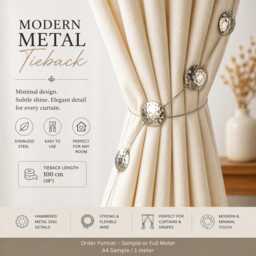 Modern Metal Curtain Tieback 1 Meter - Minimal Disc Stainless Steel Holdback Elegant Drapery Accessory