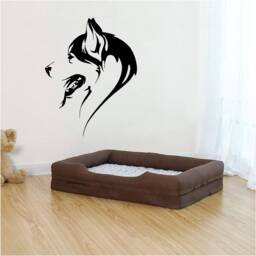 Husky Vinyl Wall Art, Decal, Sticker, Transfer, Mural, Removable, Decor, Rent Friendly, Interior, Exterior, Full Wall, Home Decor - 0998 - thumbnail 1