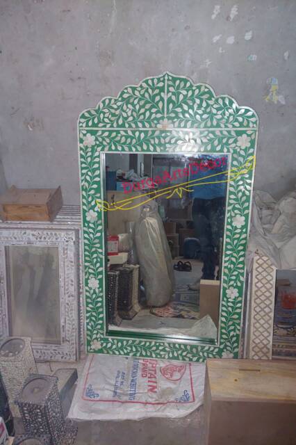 Mother Of Pearl Inlay Designer Mirror Frame - image 1
