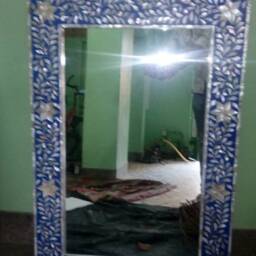 Mother Of Pearl Inlay Designer Mirror Frame - thumbnail 3