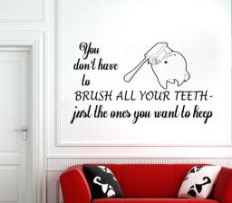 Dental Clinic Wall Decal Toothbrush Quote, Removable Vinyl Decor 2972 - thumbnail 1