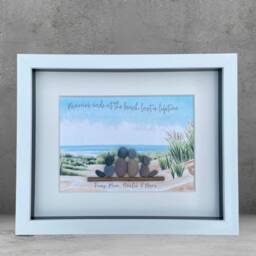 Personalised Pebble Family Picture Beach Seaside Art, Gift For Mum, Personalized - thumbnail 2