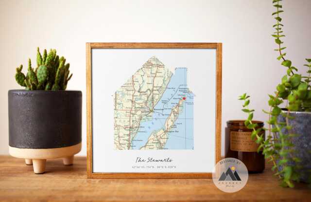 Personalized Home Sweet Map Wood Sign - Custom Housewarming Gift First For Couple Realtor Closing New Wall Art - image 1
