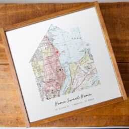 Personalized Home Sweet Map Wood Sign - Custom Housewarming Gift First For Couple Realtor Closing New Wall Art - thumbnail 3