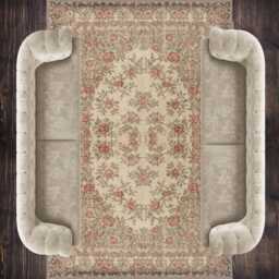 Floral Chenille Area Rug Vintage Anatolian Style, Washable - thumbnail 4