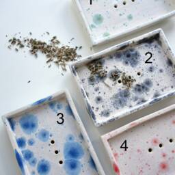 "12 X 8 cm Square Soap Dish With Rim & 3 Drainage Holes ""Marie" - thumbnail 4
