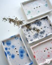 "12 X 8 cm Square Soap Dish With Rim & 3 Drainage Holes ""Marie"