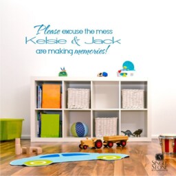 Nursery Playroom Wall Decals Please Excuse The Mess - Vinyl Art Custom Home Decor - thumbnail 3