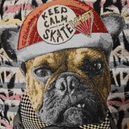 Cushion Cover Jacquard Tapestry Dog Boxer Skater 45x45 cm. Trendy Interior Decoration - Christmas Gift Birthday - thumbnail 2