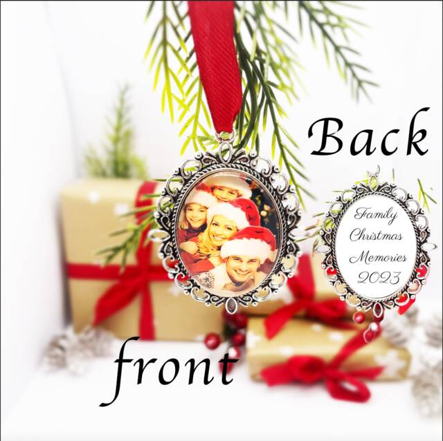 Family Photo Bauble, Personalised Ornament, Custom Made With Your Photo, Tree Decorations - image 1
