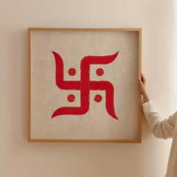 Swastik Print - Hindu Symbol Wall Art Vastu Positive Energy Poster Square Frame Spiritual Home Decor - thumbnail 3