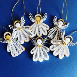 Angels Ornaments 6 Pcs - Christmas Angels/Decoration- Angel Ornament Quilling Angel Home Decor Eco Friendly Gifts - thumbnail 2