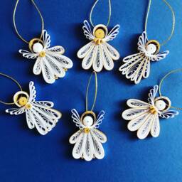Angels Ornaments 6 Pcs - Christmas Angels/Decoration- Angel Ornament Quilling Angel Home Decor Eco Friendly Gifts - thumbnail 1