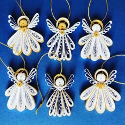 Angels Ornaments 6 Pcs - Christmas Angels/Decoration- Angel Ornament Quilling Angel Home Decor Eco Friendly Gifts - thumbnail 3
