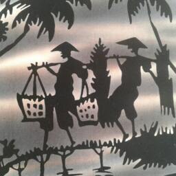 Hand-Painted Batik Pillow Covers Javanese Village Scene, Set Of 2 - thumbnail 3