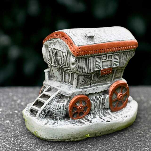 Fantasy Wagon Sculpture Outdoor Trailer Statue Concrete Ornament Front Door Decoration Garden Figurine Lover Gift Yard Art - image 1