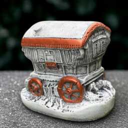 Fantasy Wagon Sculpture Outdoor Trailer Statue Concrete Ornament Front Door Decoration Garden Figurine Lover Gift Yard Art - thumbnail 4