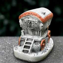 Fantasy Wagon Sculpture Outdoor Trailer Statue Concrete Ornament Front Door Decoration Garden Figurine Lover Gift Yard Art - thumbnail 2