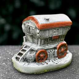Fantasy Wagon Sculpture Outdoor Trailer Statue Concrete Ornament Front Door Decoration Garden Figurine Lover Gift Yard Art - thumbnail 1