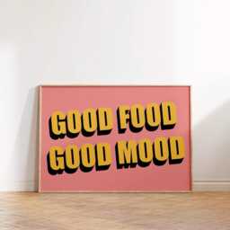 Good Food Mood Print Poster, Living Room Wall Print, Bedroom Decor, Typography Art Dopamine Landscape, Kitchen - thumbnail 2