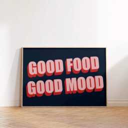 Good Food Mood Print Poster, Living Room Wall Print, Bedroom Decor, Typography Art Dopamine Landscape, Kitchen - thumbnail 3