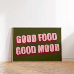 Good Food Mood Print Poster, Living Room Wall Print, Bedroom Decor, Typography Art Dopamine Landscape, Kitchen - thumbnail 1