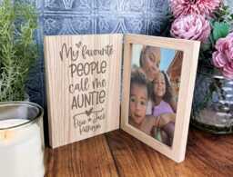 My Favourite People Call Me Auntie Personalised Photo Frame Gift, Baby Announcement - Birthday Christmas Sister Solid Oak Book Style