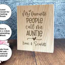 My Favourite People Call Me Auntie Personalised Photo Frame Gift, Baby Announcement - Birthday Christmas Sister Solid Oak Book Style - thumbnail 4