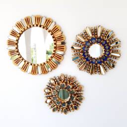 "Peruvian Mirrors ""Margarita Blue Ivory Collection"