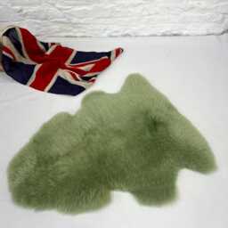 British Luxe Long Wool Rug - Light Green Real Sheepskin Gifts Eco-Friendly- Room Decor Interior Luxury Christmas Winter - thumbnail 2