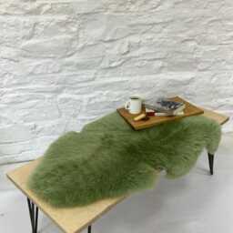 British Luxe Long Wool Rug - Light Green Real Sheepskin Gifts Eco-Friendly- Room Decor Interior Luxury Christmas Winter - thumbnail 3