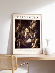Caravaggio Wall Art, The Martyrdom Of Saint Matthew, Art Print, Religious Christian Classic A1/A2/A3/A4 - thumbnail 1