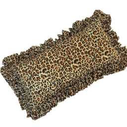 Frilled Pillow Leopard & Pink Cushions Print + Ruffles Scatter Cushion Large Decorative Plush Throw Reversible Animal - thumbnail 4